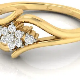 avsar Avsar Real Gold Janavi Ring AVR151YB 14kt Cubic Zirconia Yellow Gold ring image 3