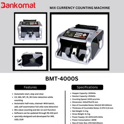 BANKOMAT Premium Mix Note Counting Machine with Mg/UV/IR Fake Note Detector & Note Counting Machine image 4