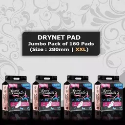 Drynet XXL Sanitary Pad–Jumbo Pack-4 (160 each packet) Extra Comfort,Protection Sanitary Pad-image-42