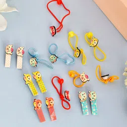 Silvermerc Designs Girls Set of 16 Multicoloured Embellished Hair Accessory-picture-22