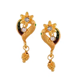 Silvermerc Designs Gold-Plated Black & White Stone Studded Jewellery Set image 4