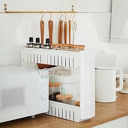 sai praseeda 2 Tier Slim Multipurpose Storage Rack Trolley Plastic Storage Rack For Kitchen Plastic Kitchen Trolley-picture-0