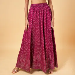 rangmanch by pantaloons Women Printed Flared Purple Skirt-picture-14