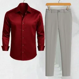 torontocn Men Satin Shirt Pant Set-picture-15