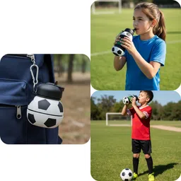 shakya Collapsible Foot Ball Bottle with Carabiner - BPA Free Silicone 550 ml Water Bottle image 4