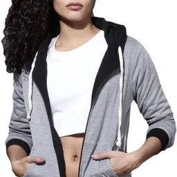 roadster Women Full Sleeve Solid Hooded Sweatshirt image 2