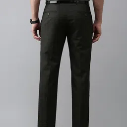 park avenue Men Regular Fit Grey Polyester Trousers image 3
