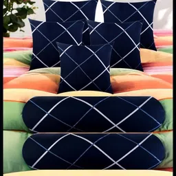 urmila creation Microfibre Bolster Pack of 7 Stripes 5 Cushion 2 Bolster-picture-14