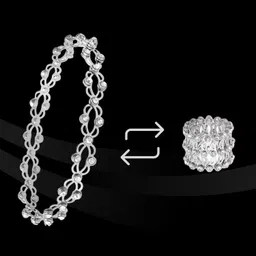 rkb sales Alloy Cubic Zirconia Silver Bracelet image 1