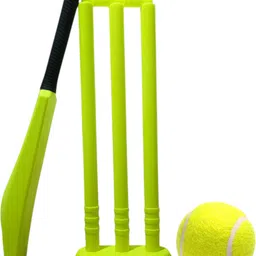 houseofcommon KIDS PLASTIC CRICKET SET ( JUNIOR STUMP 2 NO. BAT TENNIS BALL) FOR KIDS PVC/Plastic Cricket Bat For 6 - 7 Yrs-picture-24