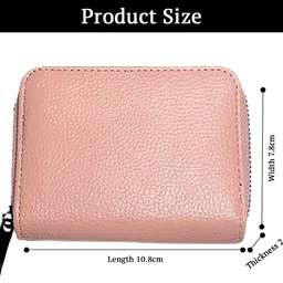 syga Women Casual Pink Genuine Leather Card Holder image 3