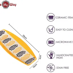stylemyway Ceramic Serving Platter(Orange, L x B – 38 cm x 16 cm) |Starter Serving Platter Tray image 5