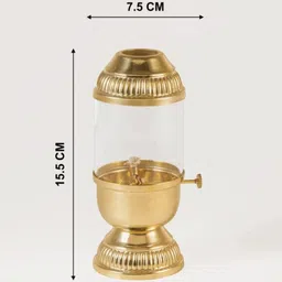 gma Elegant Solid Brass Miniature Oil Lamp Brass Table Diya image 3