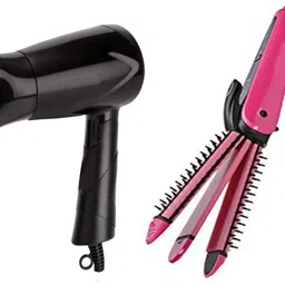 Zooper 3 IN 1 Hair Straightener Curler Crimper With Foldable Hair Dryer Personal Care Appliance Combo-image-54