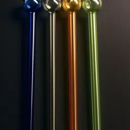 wishingbell natural 4-in-1 Multicolor Glass Pipe Set: 6 Inch Oil Burner Pipe, Hookah Mouth Tip Borosilicate Glass Outside Fitting Hookah Mouth Tip image 2