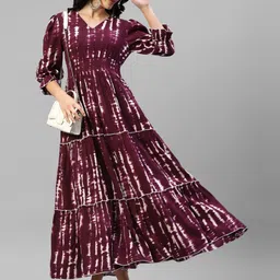 tvadartham fashion hub Printed Crepe Stitched Straight Gown image 1