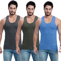 milton Pack of 3 sleeveless Innerwear | 100% Cotton Undershirt| Daily Wear | Pack of 3 Men Vest-picture-17