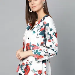 zima leto Women Printed Bandhgala Casual Blazer image 4