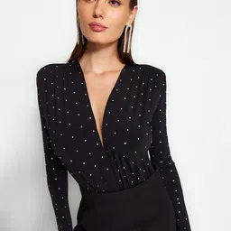 Trendyol Embellished V-Neck Bodysuit-picture-24