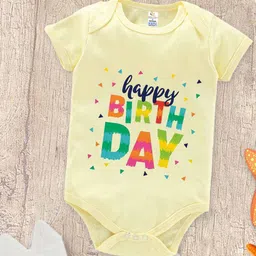 Babywish Infants Happy Birthday Printed Cotton Bodysuit-picture-30