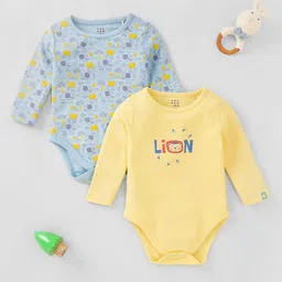 Ed-a-Mamma Baby Infants Pack Of 2 Printed Cotton Bodysuits-picture-16