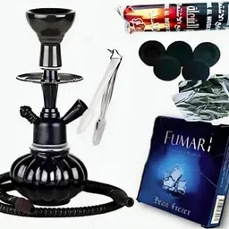 jaipurcrafts Antique Melon Shaped Style Hookah For Home Decor 12 inch Glass, Iron 12 inch Glass Hookah-picture-12