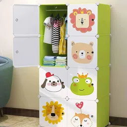 bazku 8-Door 8-Shelf Plastic Kids Collapsible Cupboard PC Collapsible Wardrobe-picture-39