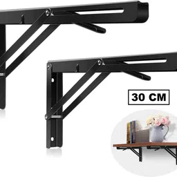 30 CM 1 Pair Folding Shelf Brackets-Heavy Duty Metal Collapsible Shelf Bracket 30 Shelf Bracket-image-51