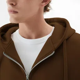 maniac Men Full Sleeve Solid Hooded Sweatshirt image 4