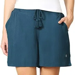 van heusen Solid Women Blue Regular Shorts image 1