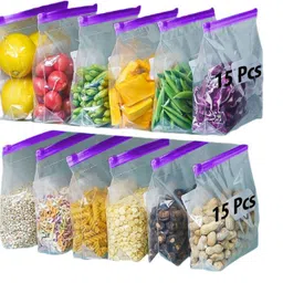 begmean 9*10 Inch Ziplock BagPack of 15 Plastic Storage Pouch image 1