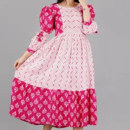 vms fashion Women Printed Viscose Rayon Anarkali Kurta image 3