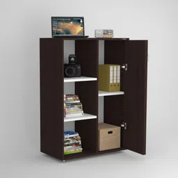 anikaa Storm Engineered Wood Semi-Open Book Shelf image 4