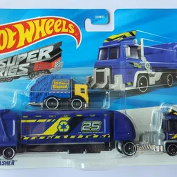 hot wheels SUPER RIGS TRASH BASHER TRANSPORTER VEHICLE image 2