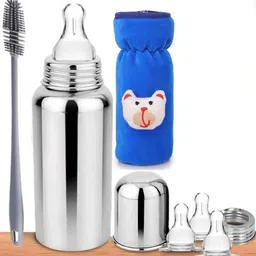 y.goyal&co. Sturdy bottle, 3 nipples, spoon, brush, and a cozy thermal cover.-picture-28