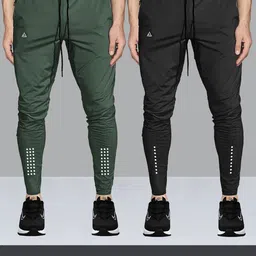 avolt Pack of 2 Men Solid Multicolor Track Pants image 1