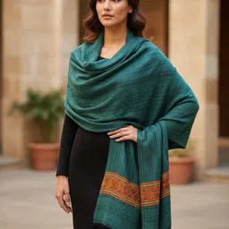 SR Collection Wool Striped Women, Men Shawl image 4