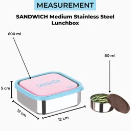 mypro - Sandwich Medium Lunch box - With 1 Large & 1 Small Container - Leakproof 2 Containers Lunch Box image 2