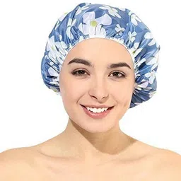 Reusable & Waterproof Printed Bathroom Shower Cap With Elastic Band for Woman & Girl-image-19