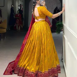 house of common Floral Print Semi Stitched Lehenga Choli image 2