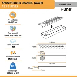 ruhe Floor Stainless Steel Push Down Strainer image 2