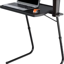 table magic Pro Black Office Study Laptop Table with Cup Holder Plastic Multipurpose Table image 5