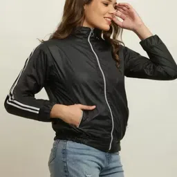 PERFECT PRODUCTIONS Solid Women Wind Cheater image 3