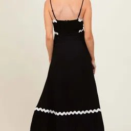 seek by sheetal Women Fit and Flare Black Maxi/Full Length Dress image 3