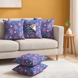 villagers Microfibre Cushion Pack of 5 Geometric Premium Cushion Set | (16x16 inch)-picture-24