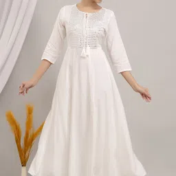 karagre Women Embroidered Viscose Rayon Flared Kurta-picture-10