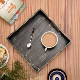 duli DECO Rustic Multipurpose Tray in MDF 10x10 (BlackGold)|Multipurpose Tray Tray image 2
