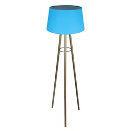 homesake Turquoise Cotton Shade Floor Lamp With Metal Base image 4
