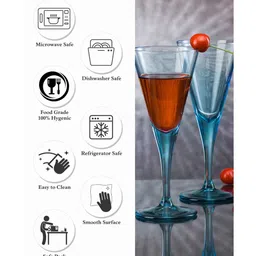 pasabahce V-Line Red wine Stem Glass 200 ml 2 Pcs Set Blue image 4