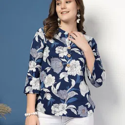 pristyle Party Flared Sleeves Floral Print Women Multicolor Top-picture-27